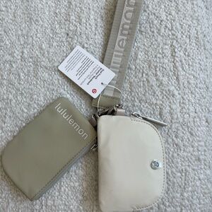 Lululemon Dual Pouch Wristlet - Linen/White Opal